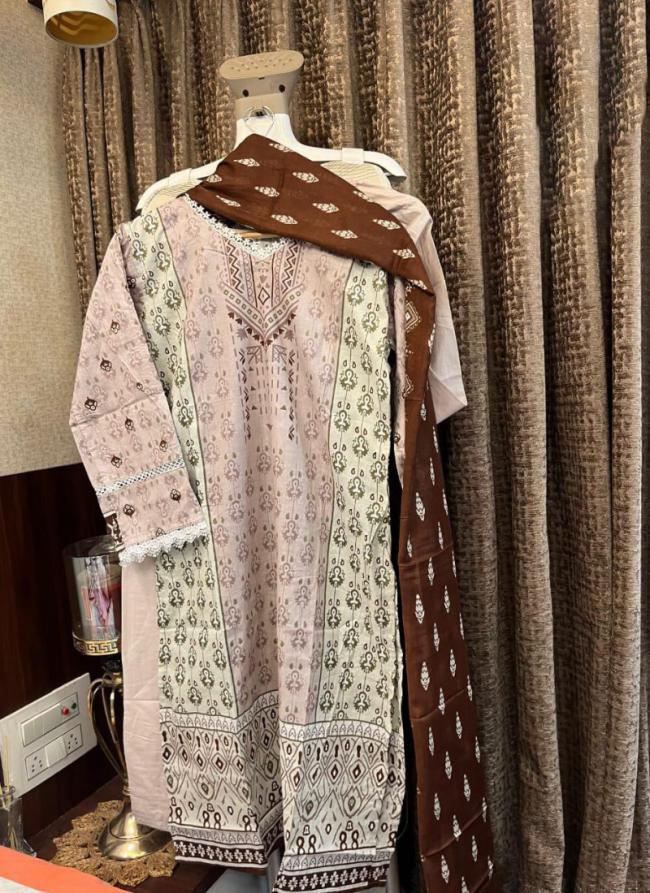 Cotton Baby Pink Traditional Wear Printed Readymade Pakistani Suit